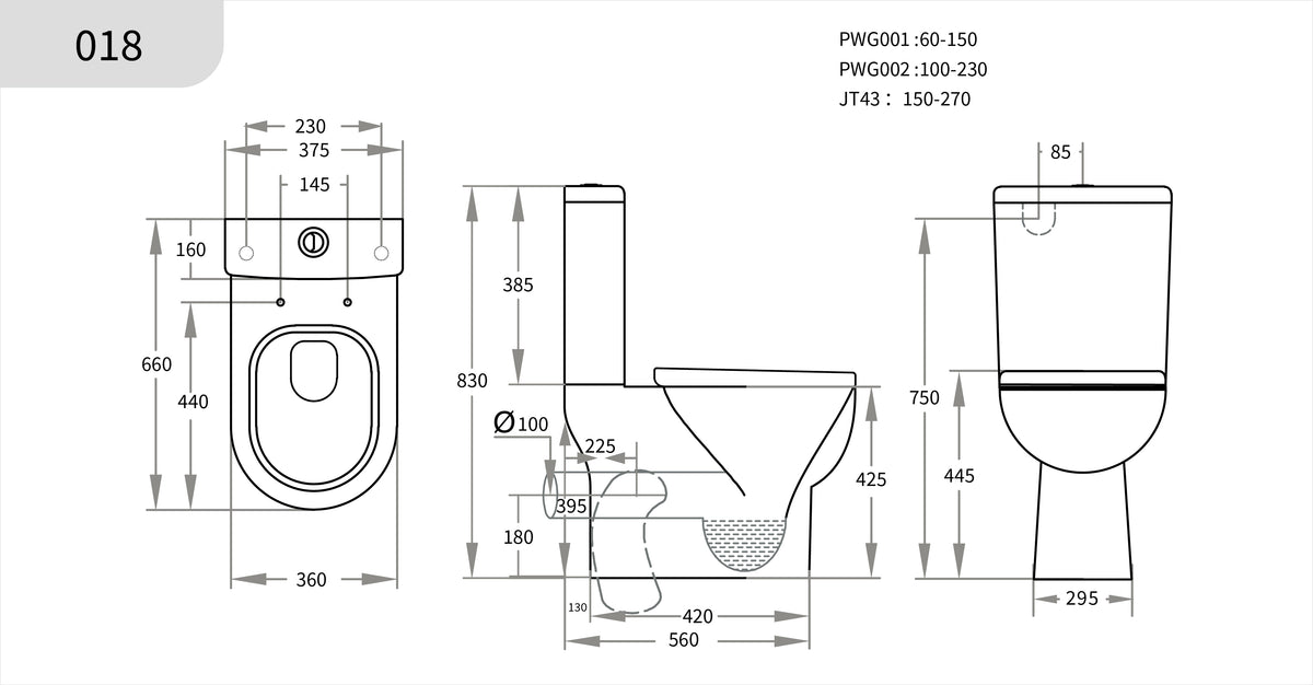 Bela Skew Toilet Suite 665*375*830mm
