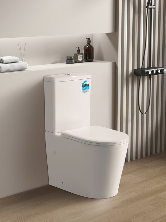 650*385*865mm Back to Wall Livis Rimless Toilet Suite LUX022 Trap Included