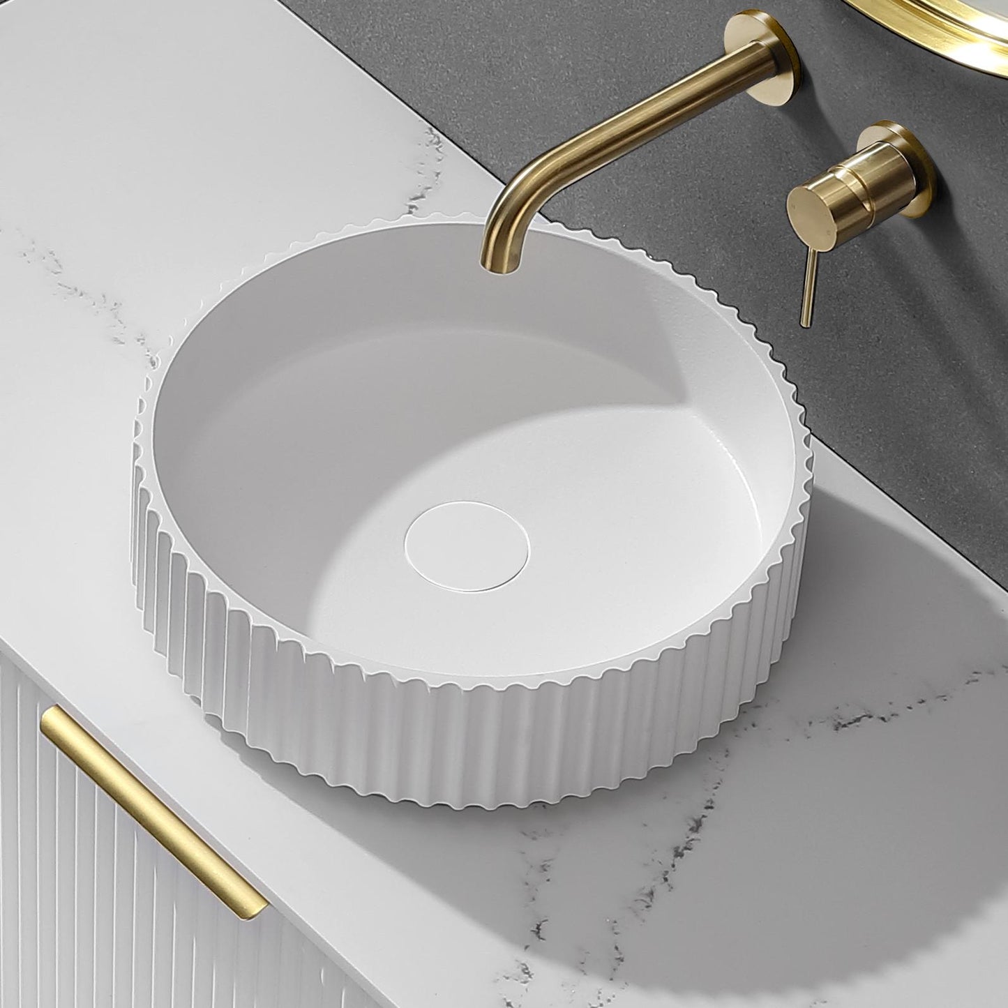 400*400*120mm Gloss White Basin Luna CA4040