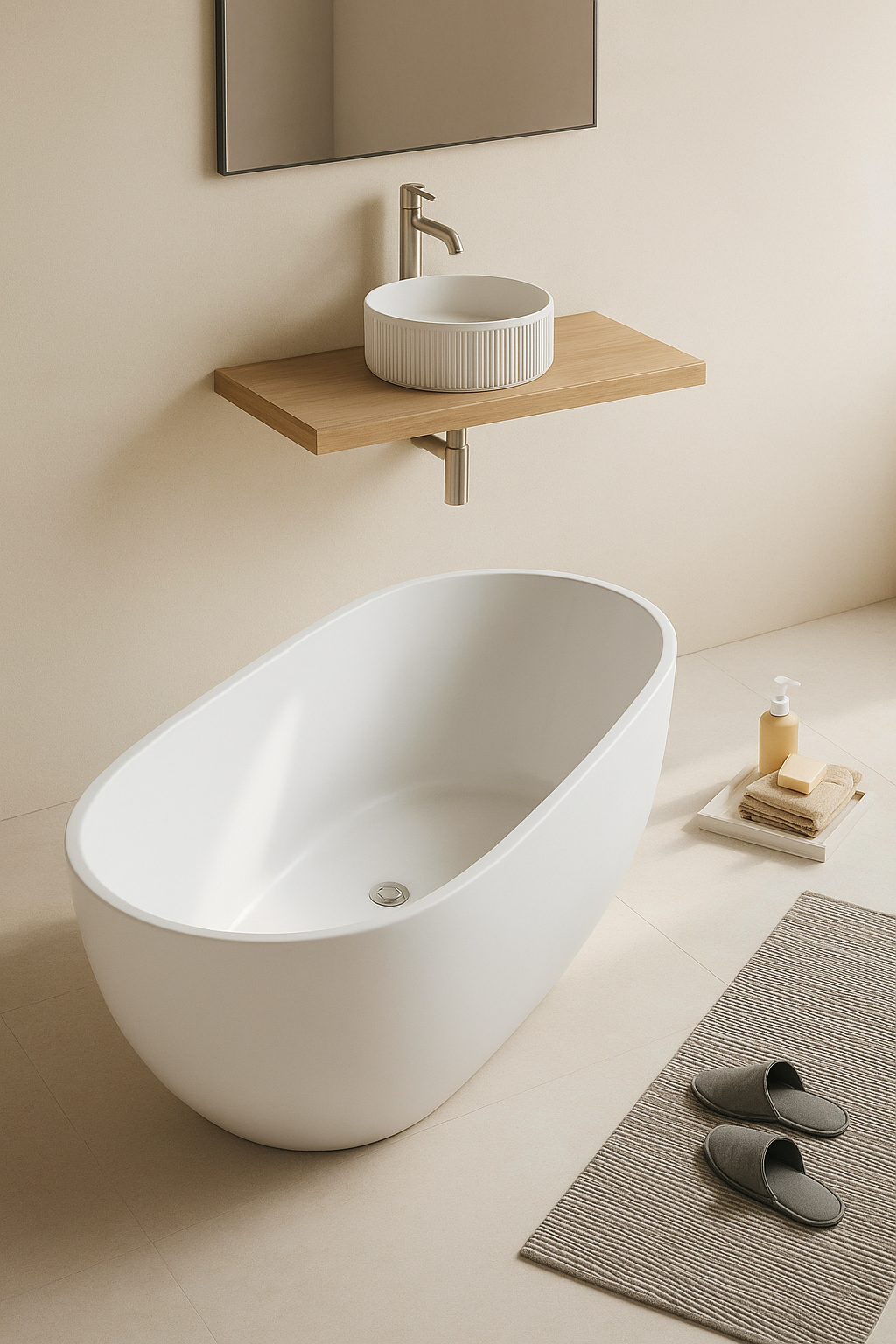 Cavona Free Standing Bathtub Non Overflow 1300-1700mm
