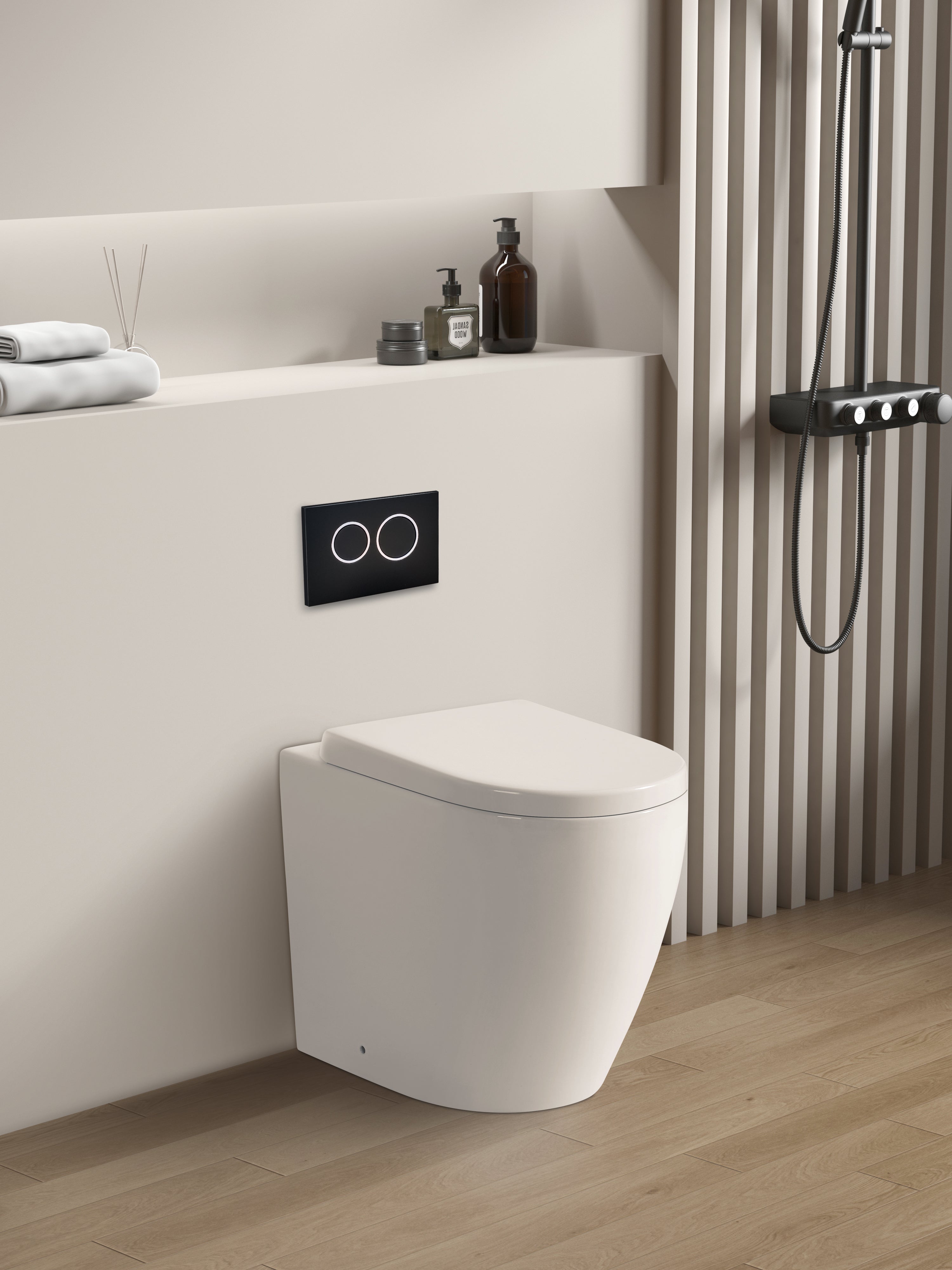 Elvera Rimless Extra Height Wall Faced Pan 4.5/3 Liters Dual Flush KDK107R