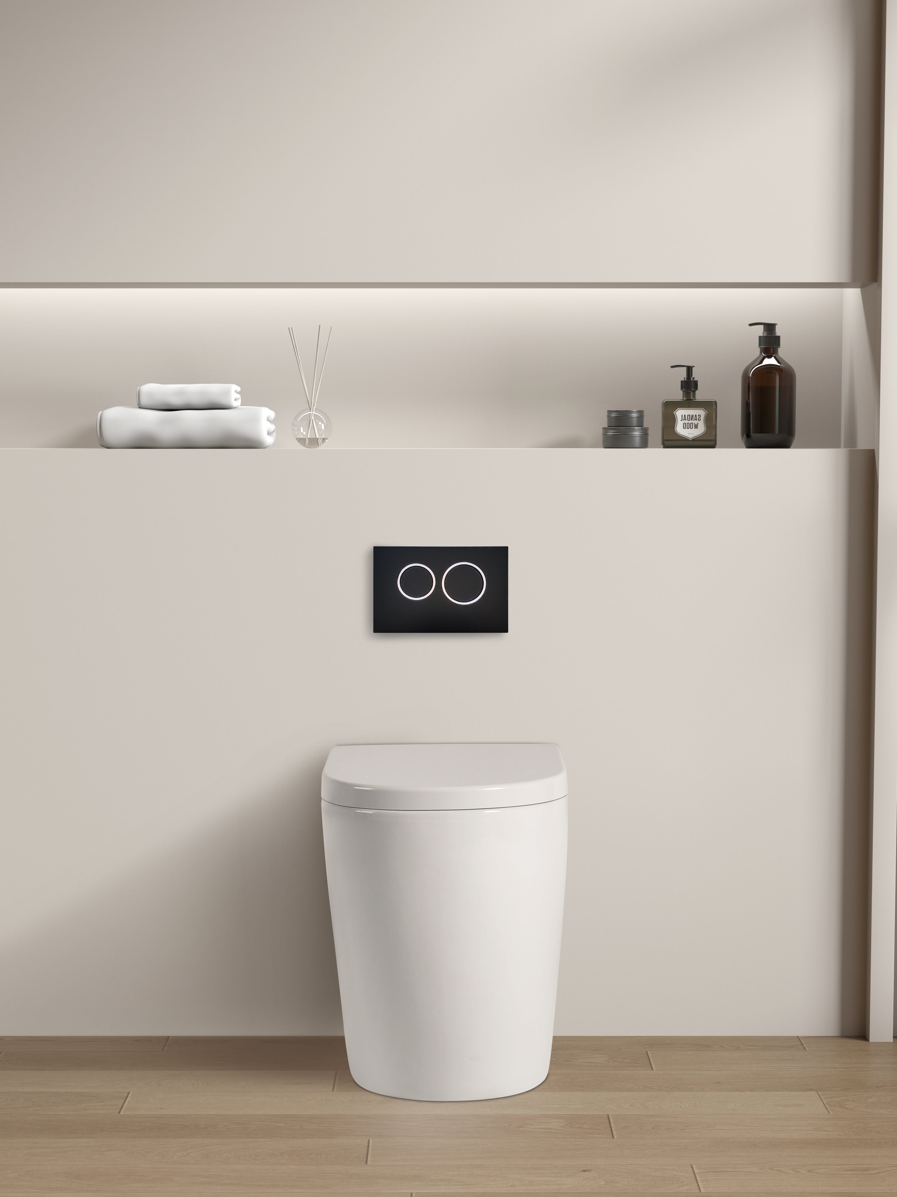 Elvera Rimless Extra Height Wall Faced Pan 4.5/3 Liters Dual Flush KDK107R