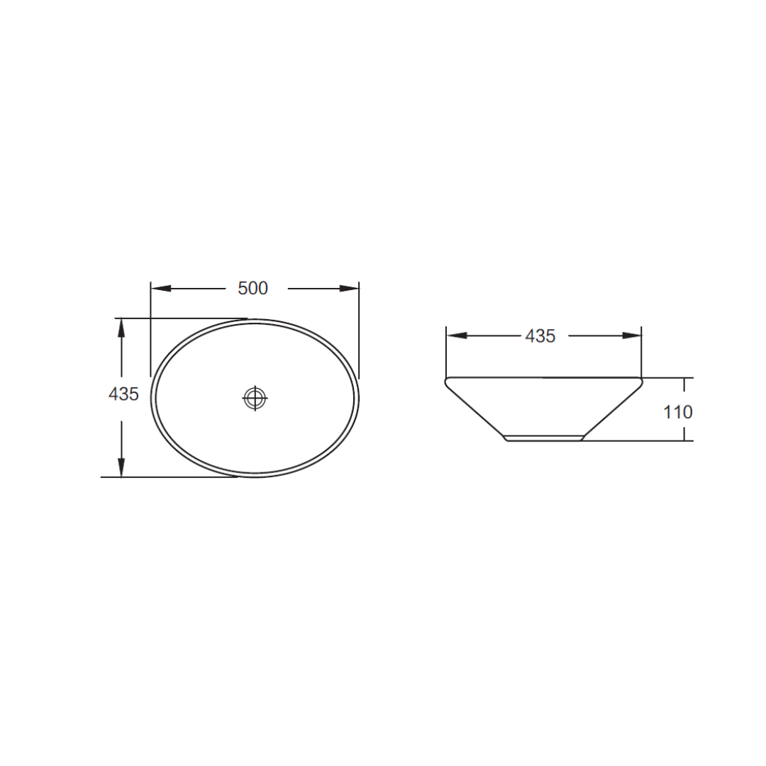 Above Counter Basin 500*435*110mm