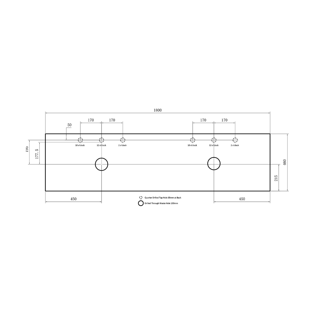 Standard Above Counter Top 600-1800mm