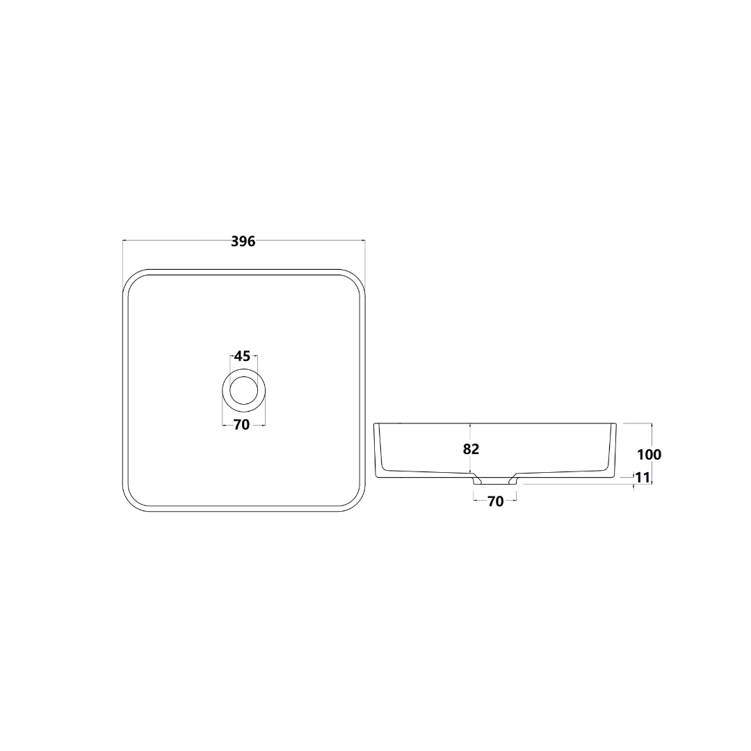 Above Counter Basin 390*390*137mm