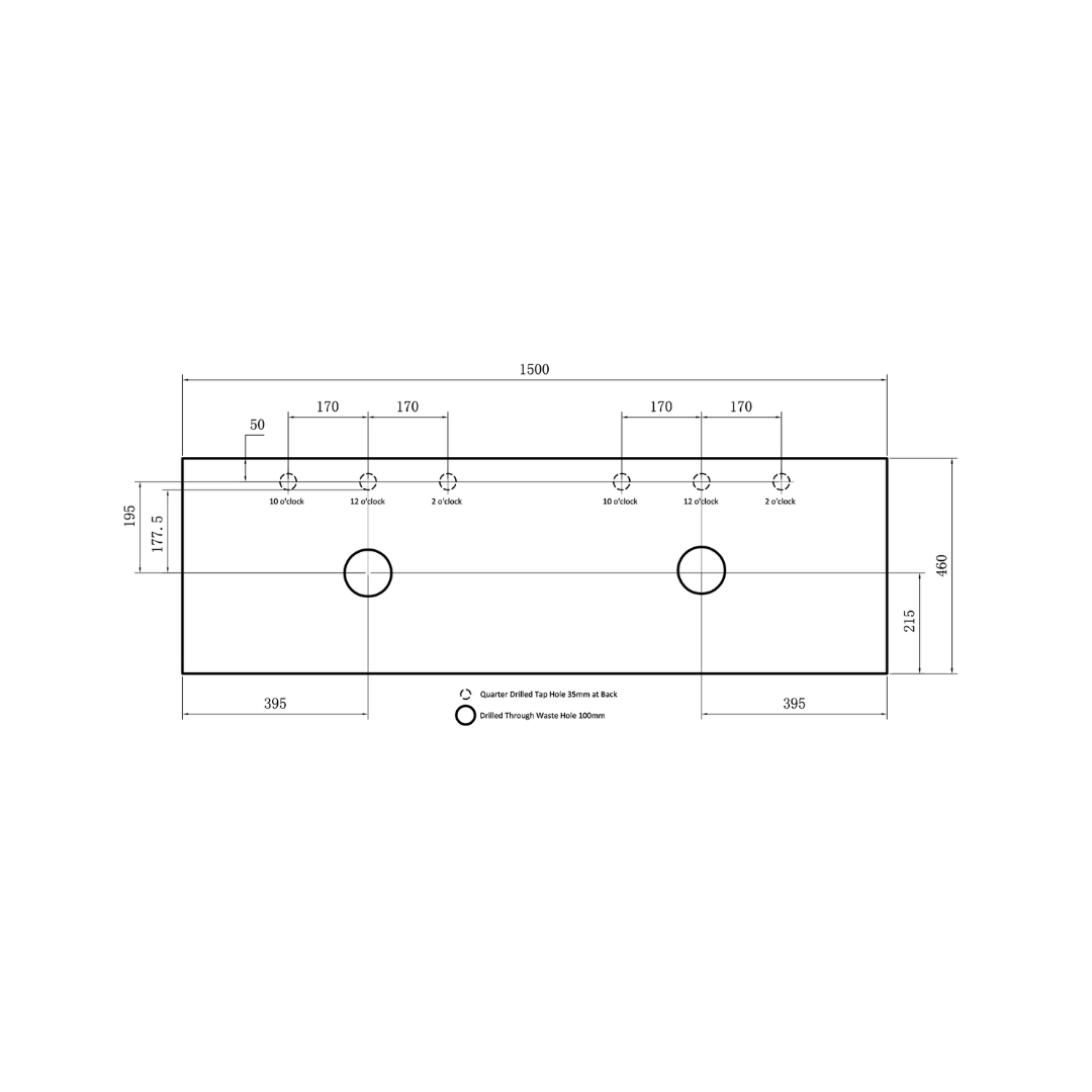 Standard Above Counter Top 600-1800mm