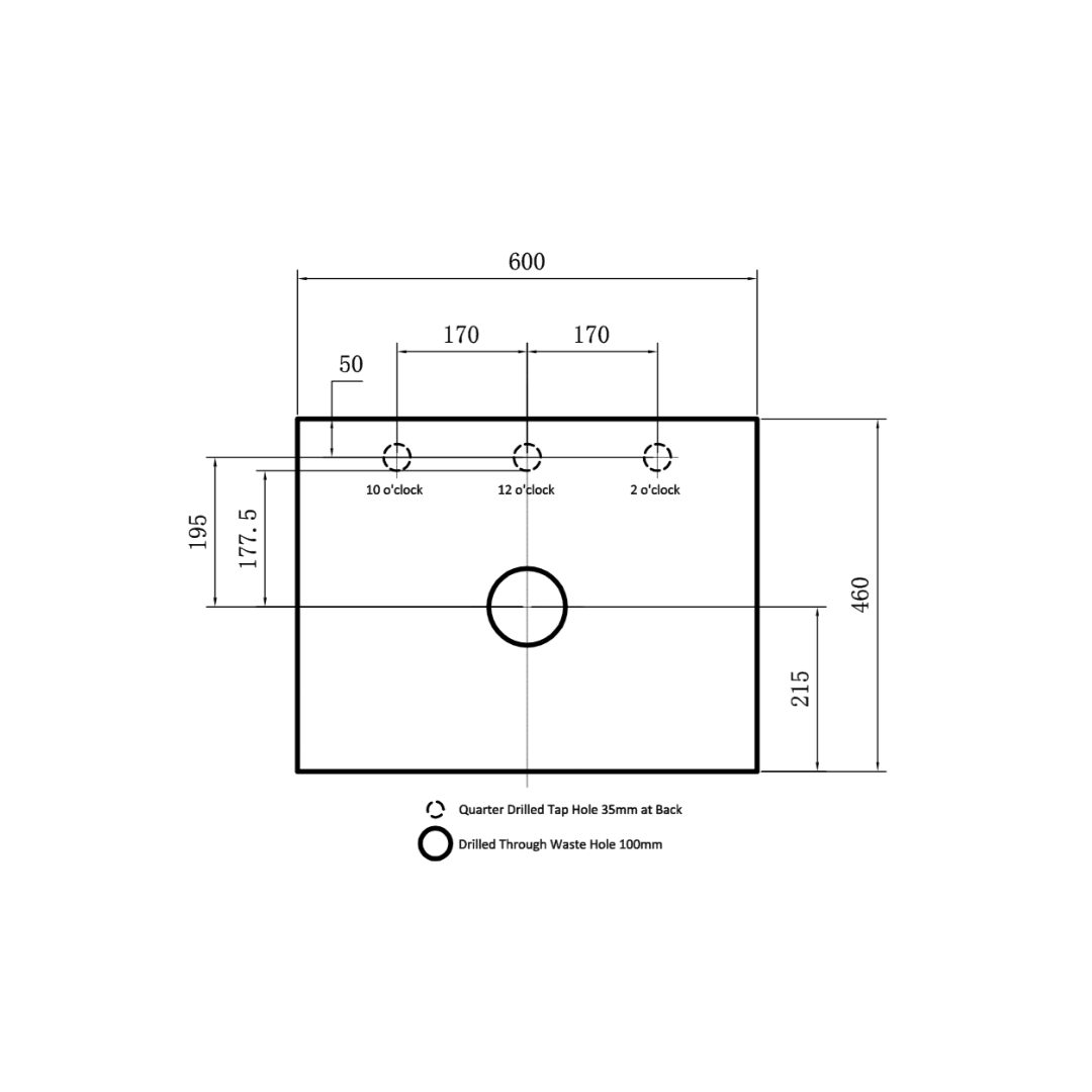 Standard Above Counter Top 600-1800mm