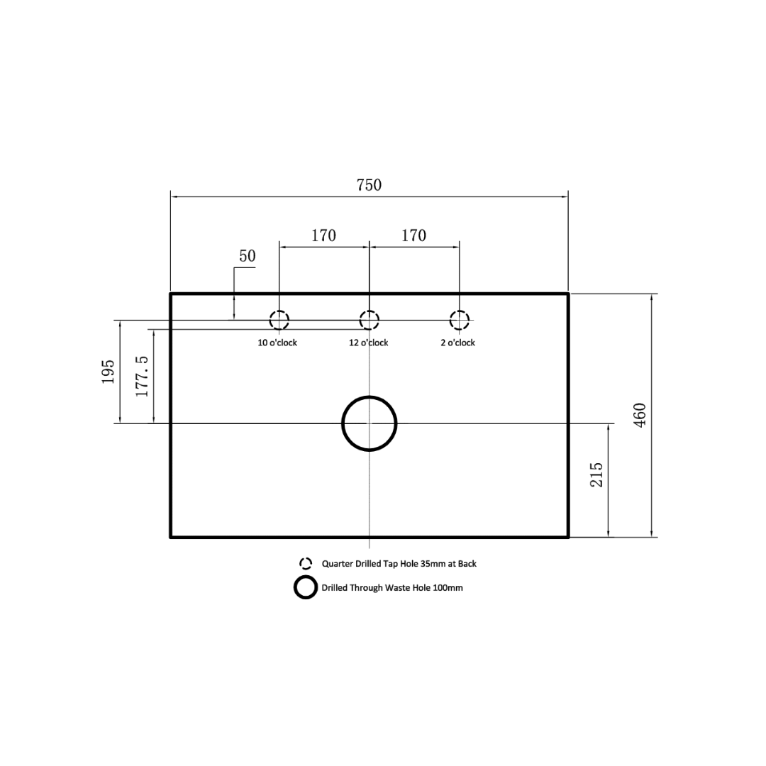 Standard Above Counter Top 600-1800mm