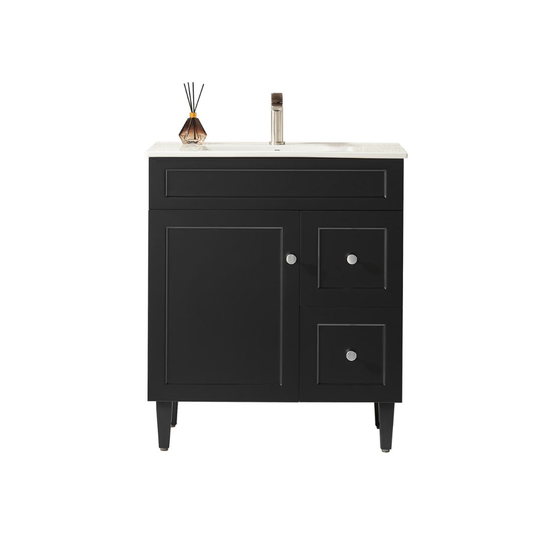 Harrington Floor Vanity 740*455*880mm Matte Black