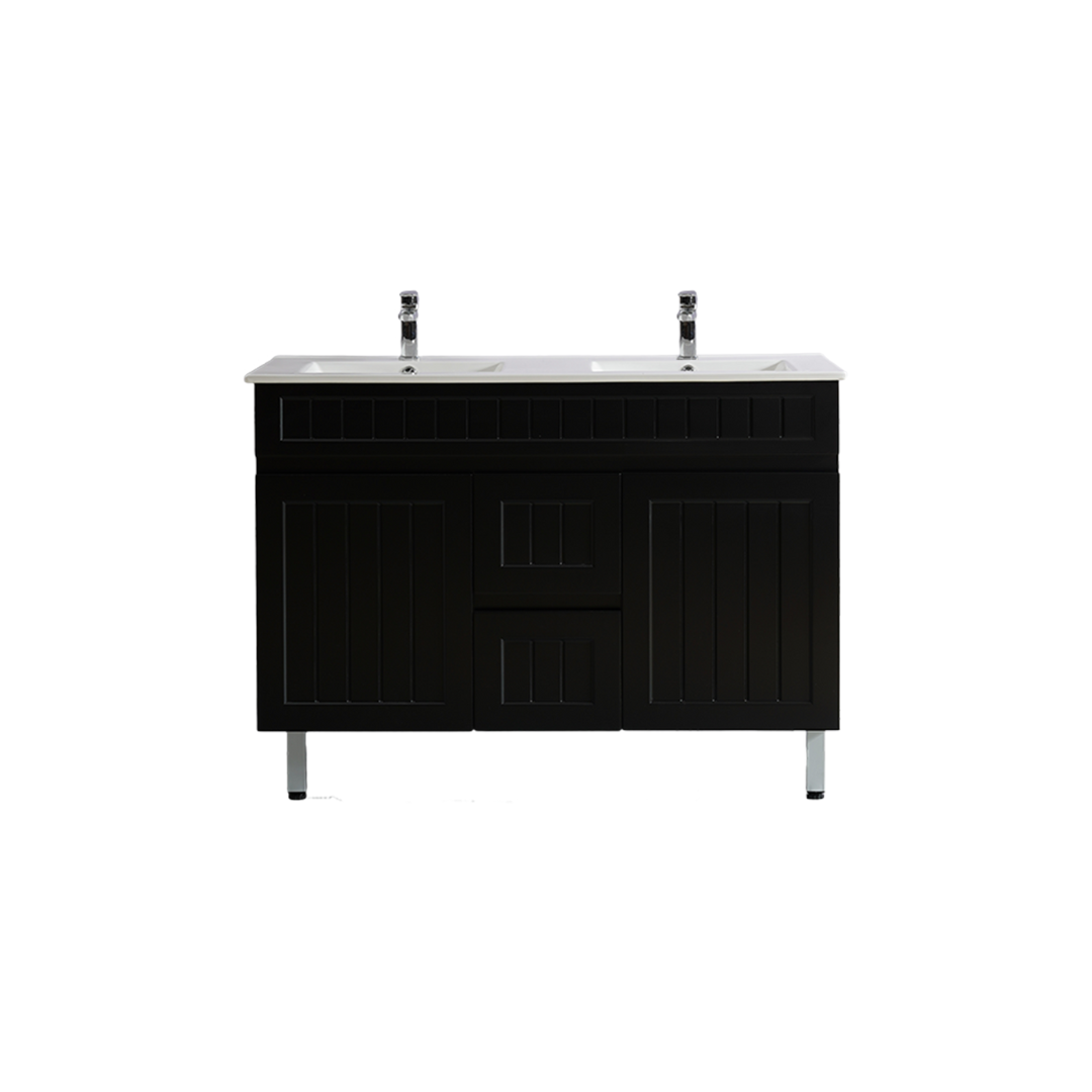 Ceto ACACIA 1200*460*860mm double bowl free standing Matte black Vanity