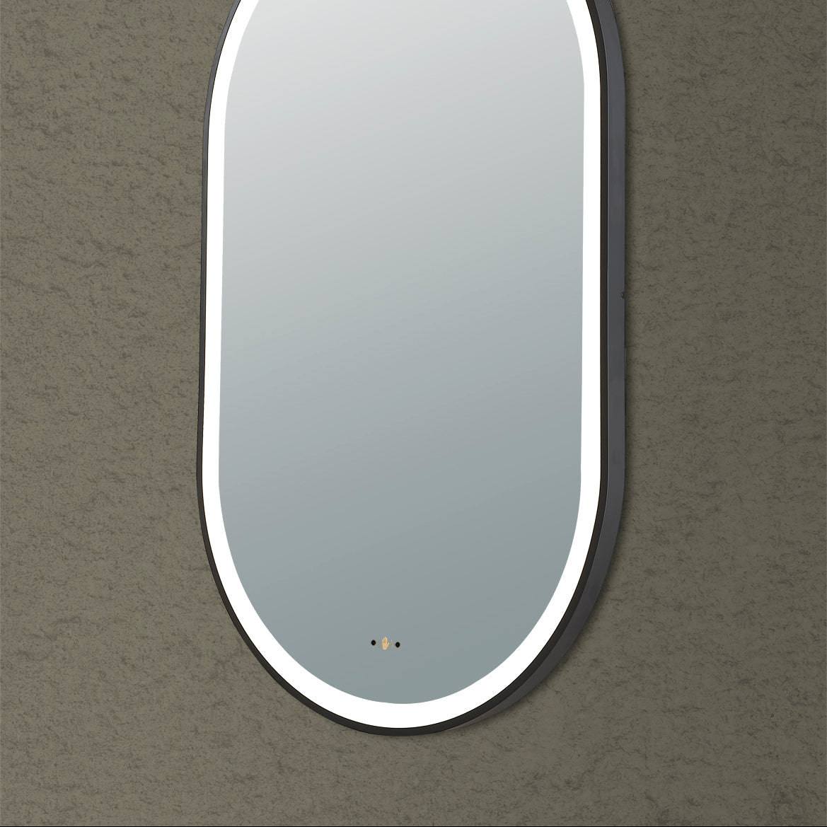 Iron Framed LED Bathroom Mirror – Electroplated Finish 450×900mm