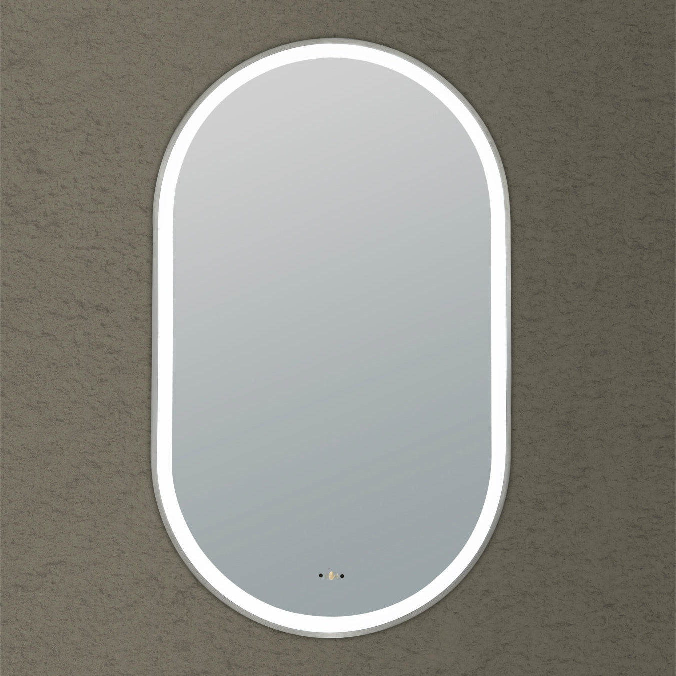 Iron Framed LED Bathroom Mirror – Electroplated Finish 450×900mm