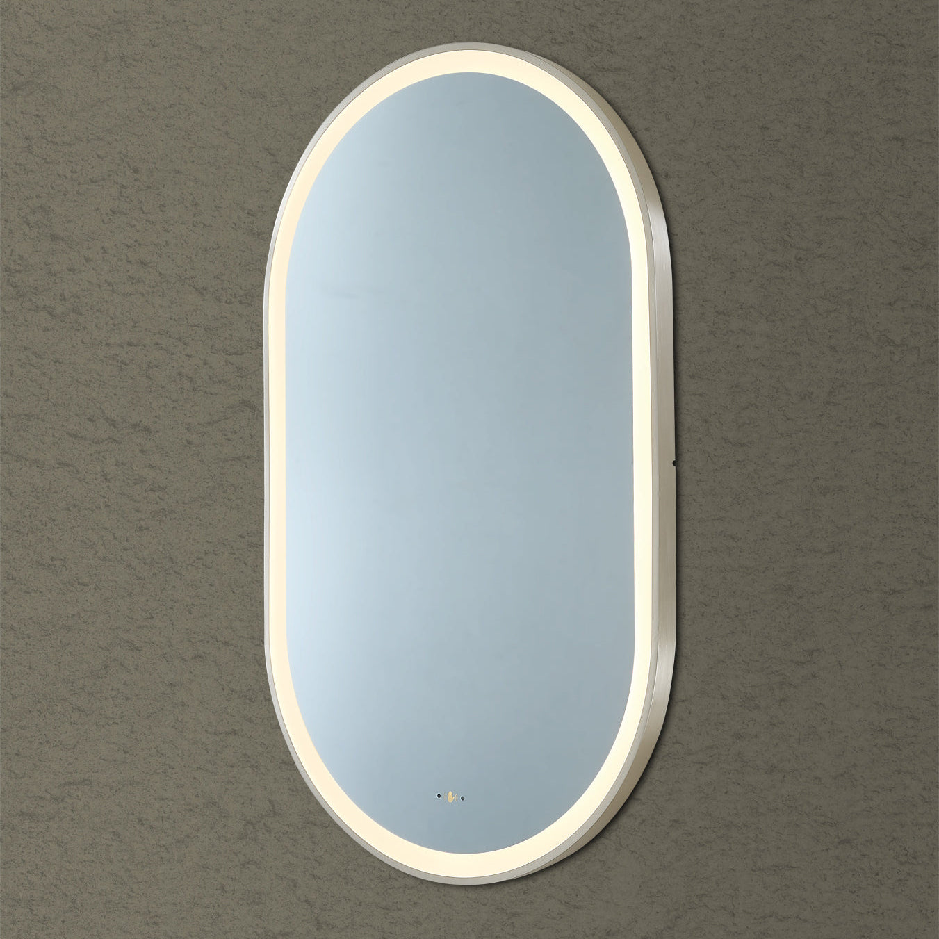 Iron Framed LED Bathroom Mirror – Electroplated Finish 450×900mm