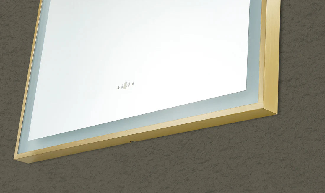 Aura Iron Arch Framed LED Mirror – Front & Backlit Smart touch free controls 600*900mm LFMAR6090-MB/BG/BN/GM
