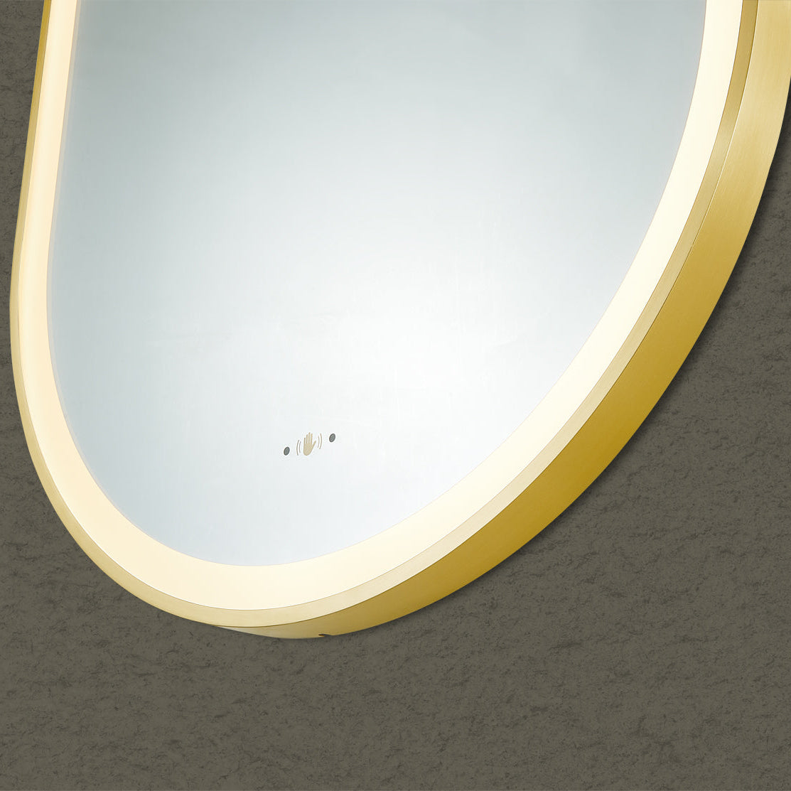 Iron Framed LED Bathroom Mirror – Electroplated Finish 600×1000mm