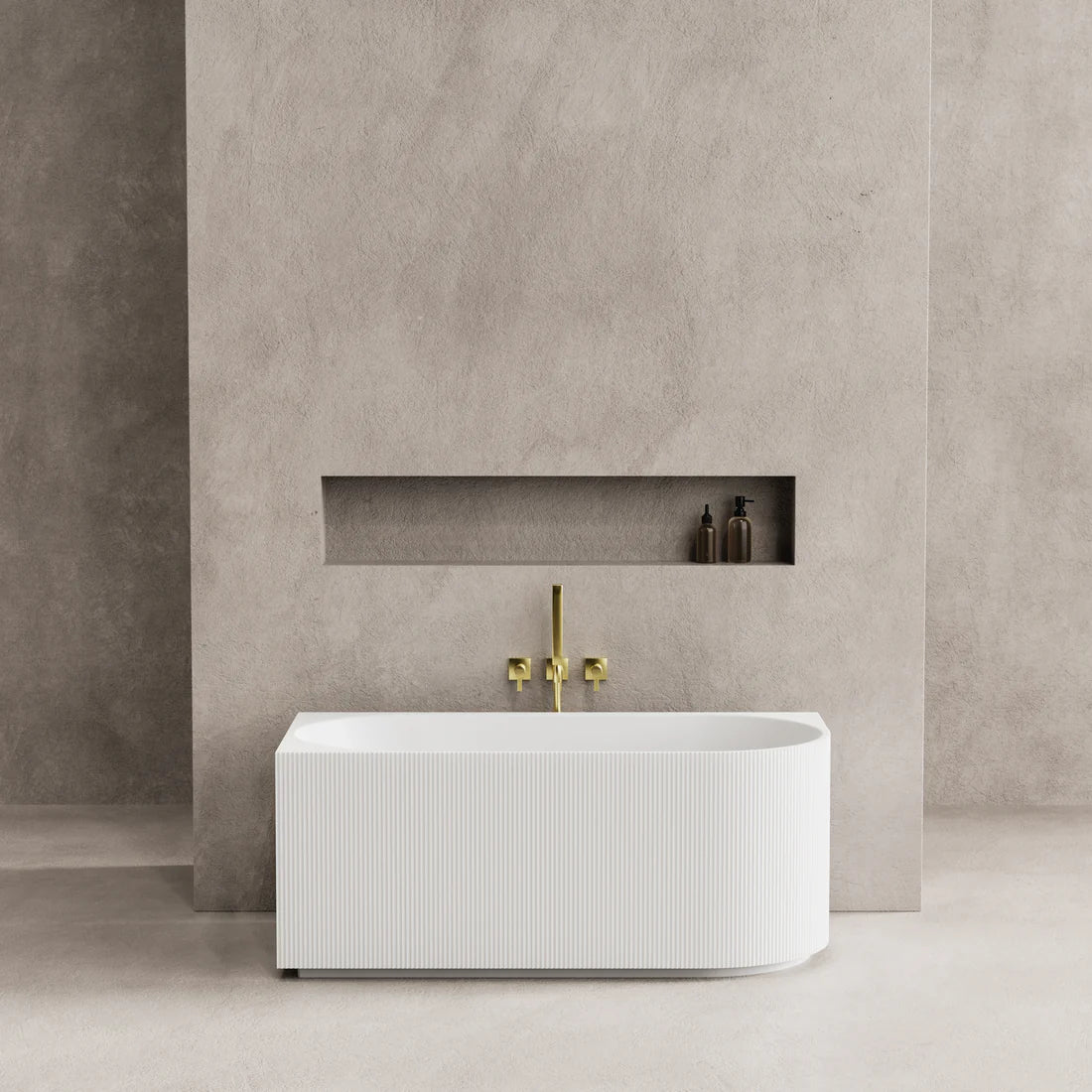 Capri Fluted Corner Freestanding Bathtub 1500/1700mm CGV1500L/R-GW/MW/MB/CGV1700L/R-GW/MW/MB