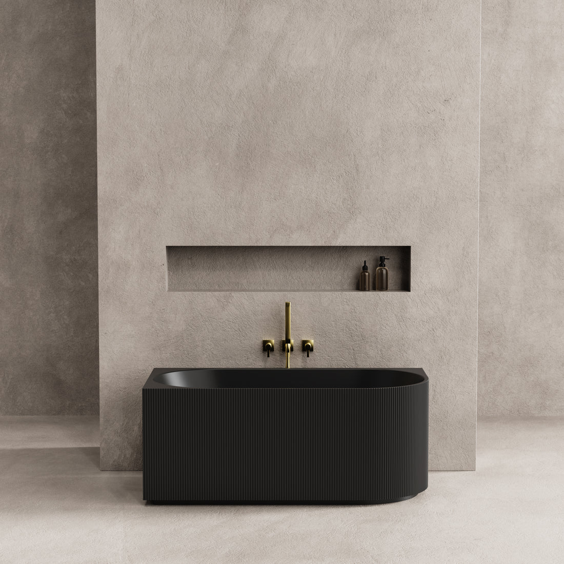 Capri Fluted Corner Freestanding Bathtub 1500/1700mm CGV1500L/R-GW/MW/MB/CGV1700L/R-GW/MW/MB