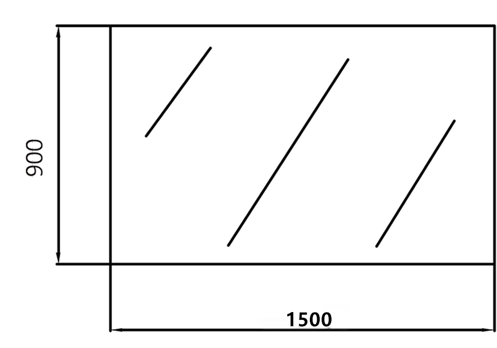 Beveled Edge Bathroom Mirror –Wall Mounted 450-1500mm
