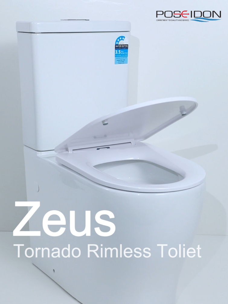 Zeus Tornado Flush Rimless Toilet Suite 660*385*870mm