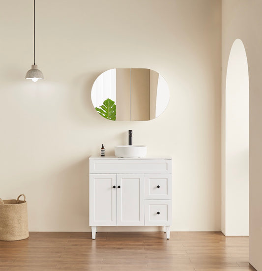 Olivia Shaving Cabinet Tall Boy 900x600x150mm OPLSV9060MB/MW