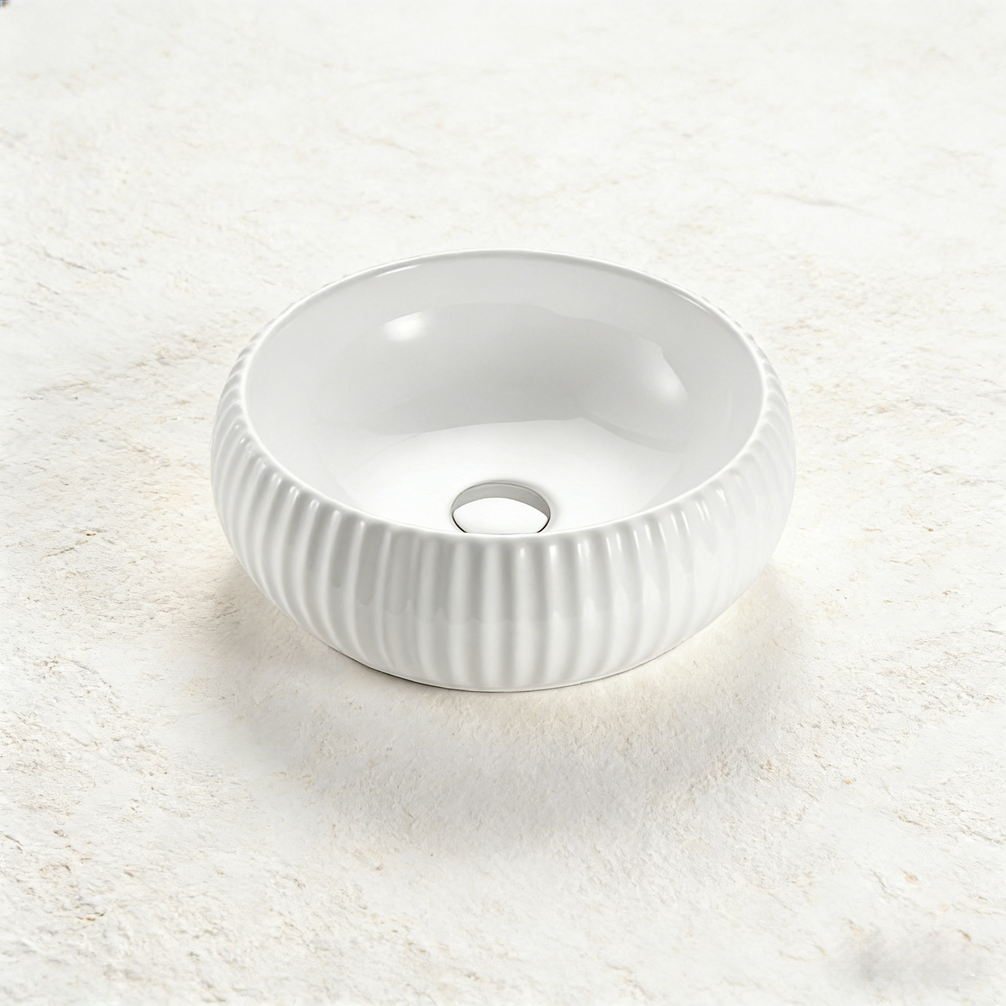 Round Ribbed Arch Console Basin 400*400*140mm