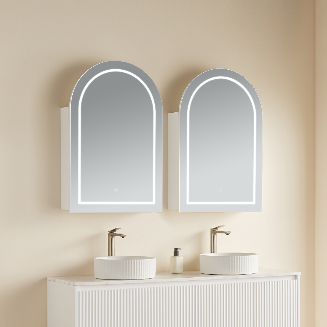 LED PVC Shaving Cabinet – Moisture-Resistant Bathroom Storage 600*900*155mm