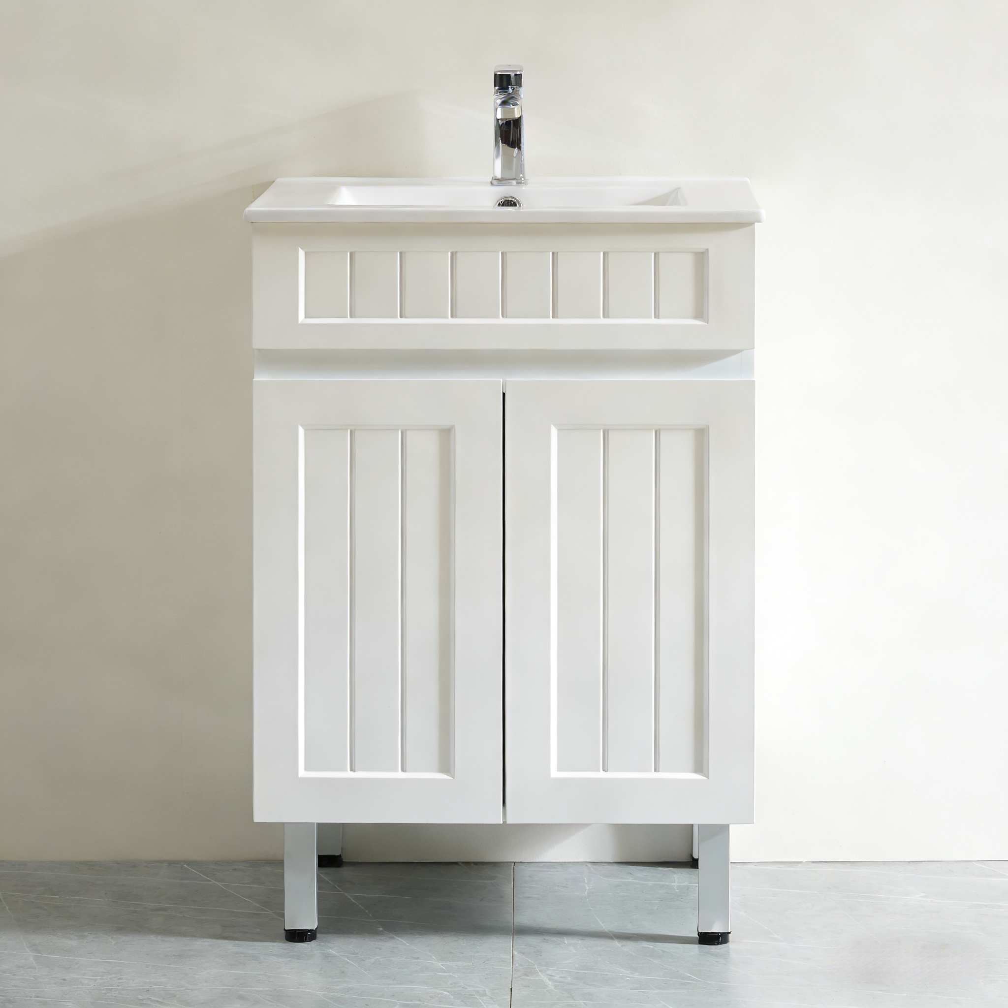 Haven Wood 600mm*465mm*860mm Free Standing Vanity Matte White