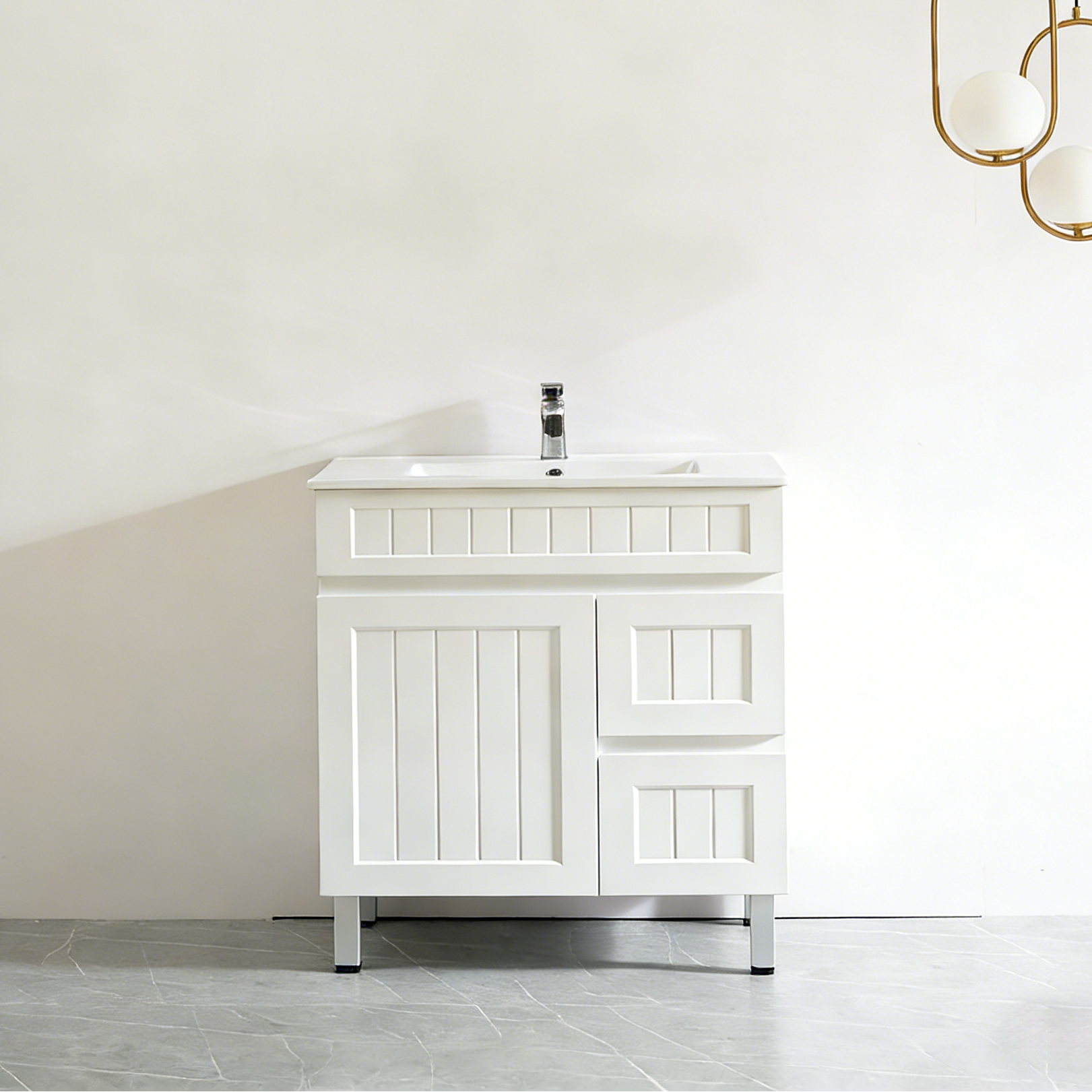 Haven Wood 750mm*460mm*860mm Free Standing Vanity Matte White