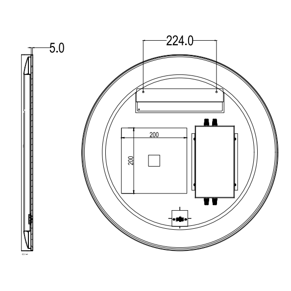 Luna Iron Framed LED Mirror LFM600/800/900R-BG