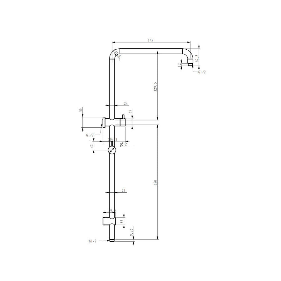 2 In 1 Round Shower Top Inlet Matte Brushed Nickel
