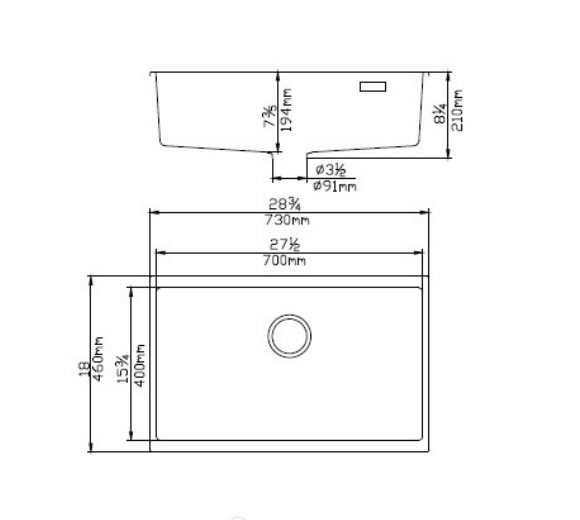 730*460*226mm Quartz Undermount Kitchen Sink QKS7346-MB/MW