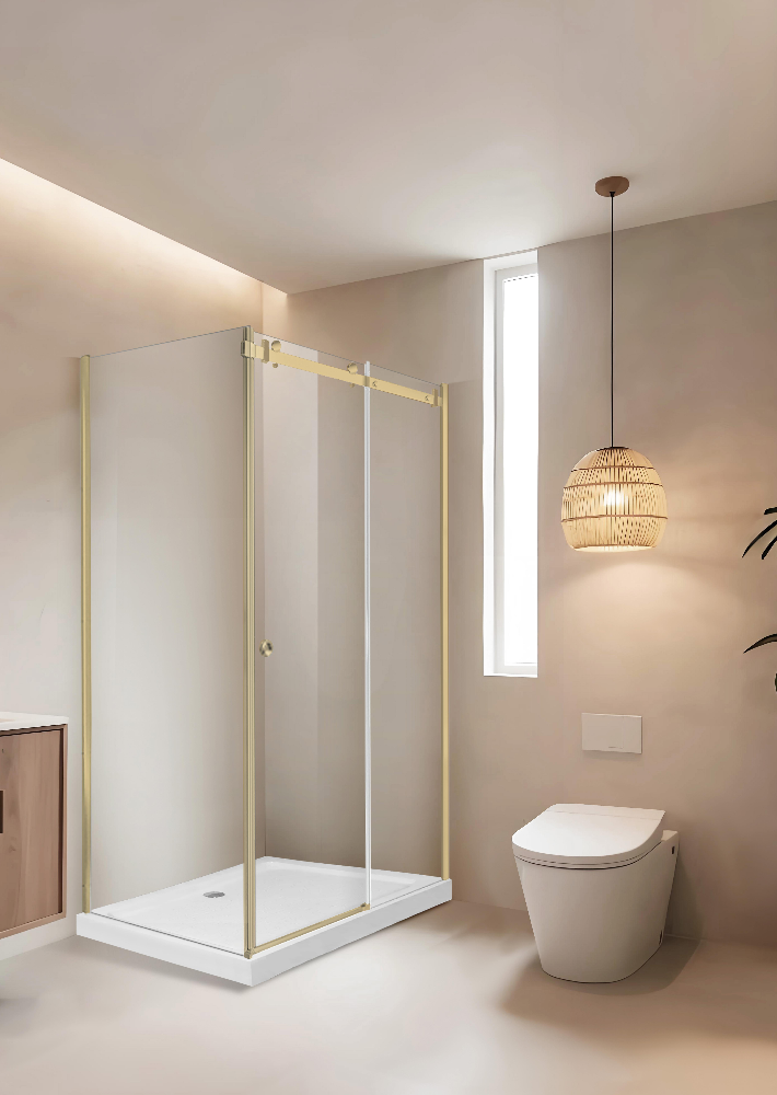 Framed Shower Screen L-Shaped Side Panel Glass Package C