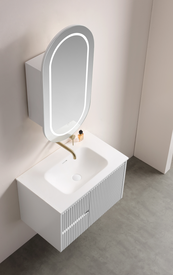 LED PVC Mirror Shaving Cabinet – Modern Bathroom Storage 450x900x155mm