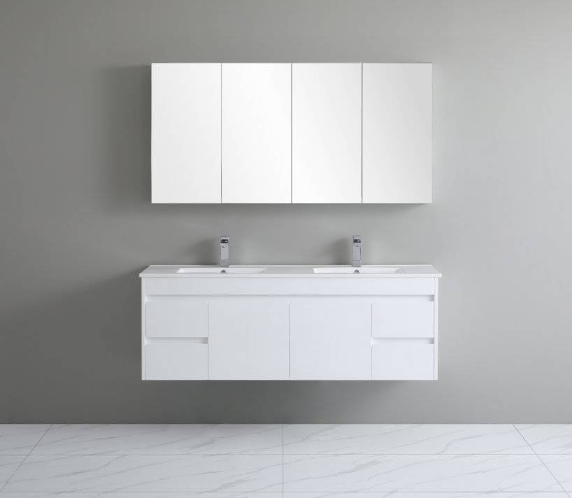 Wall Hung White Polyurethane PVC Standard Vanity 600-1800mm