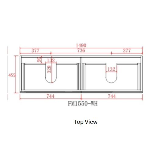 Cielo Wall-Mounted Vanity 1500*460*580mm Matte White