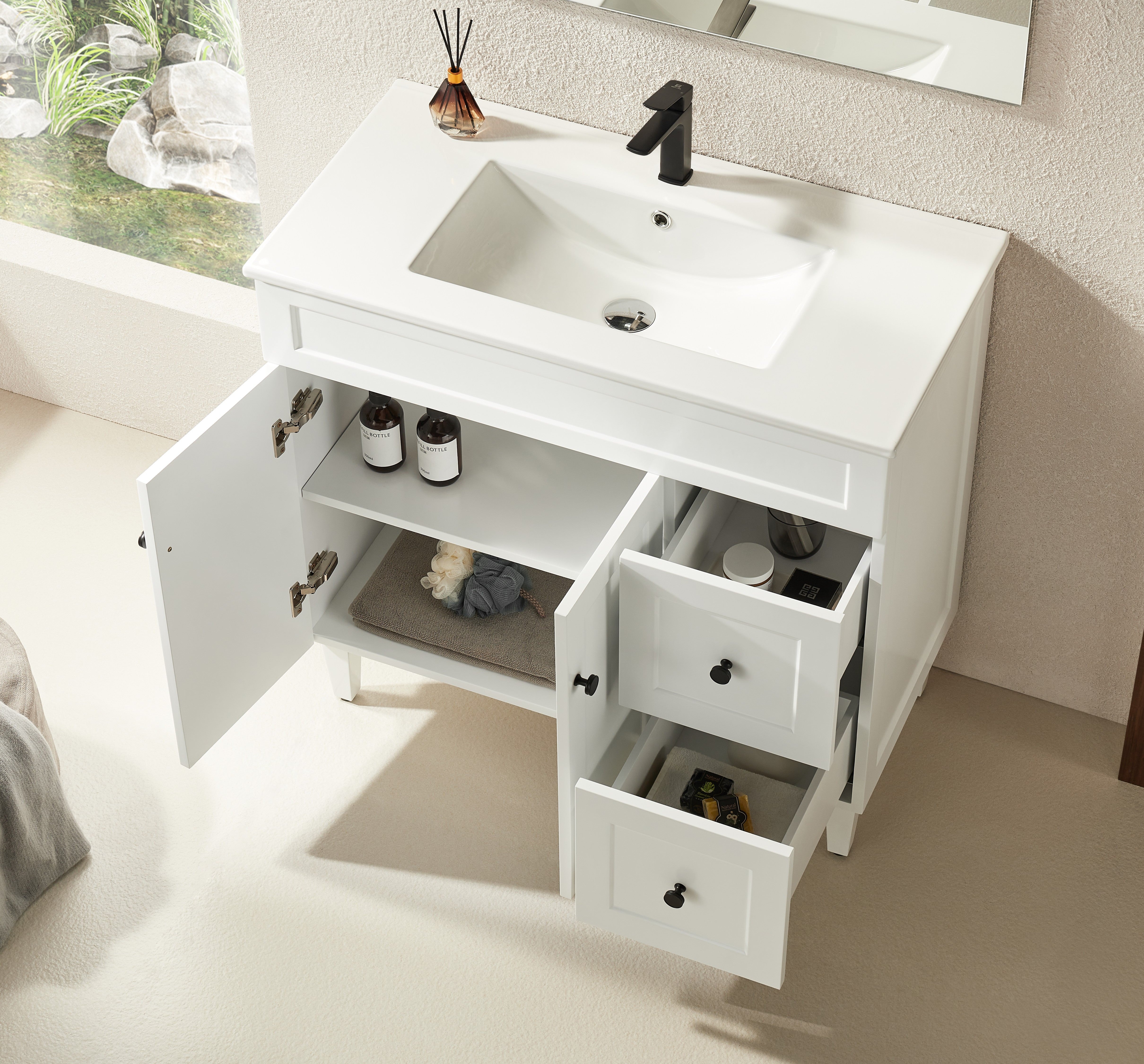 Modern Freestanding Vanity - Hamilton 590/740/890mm