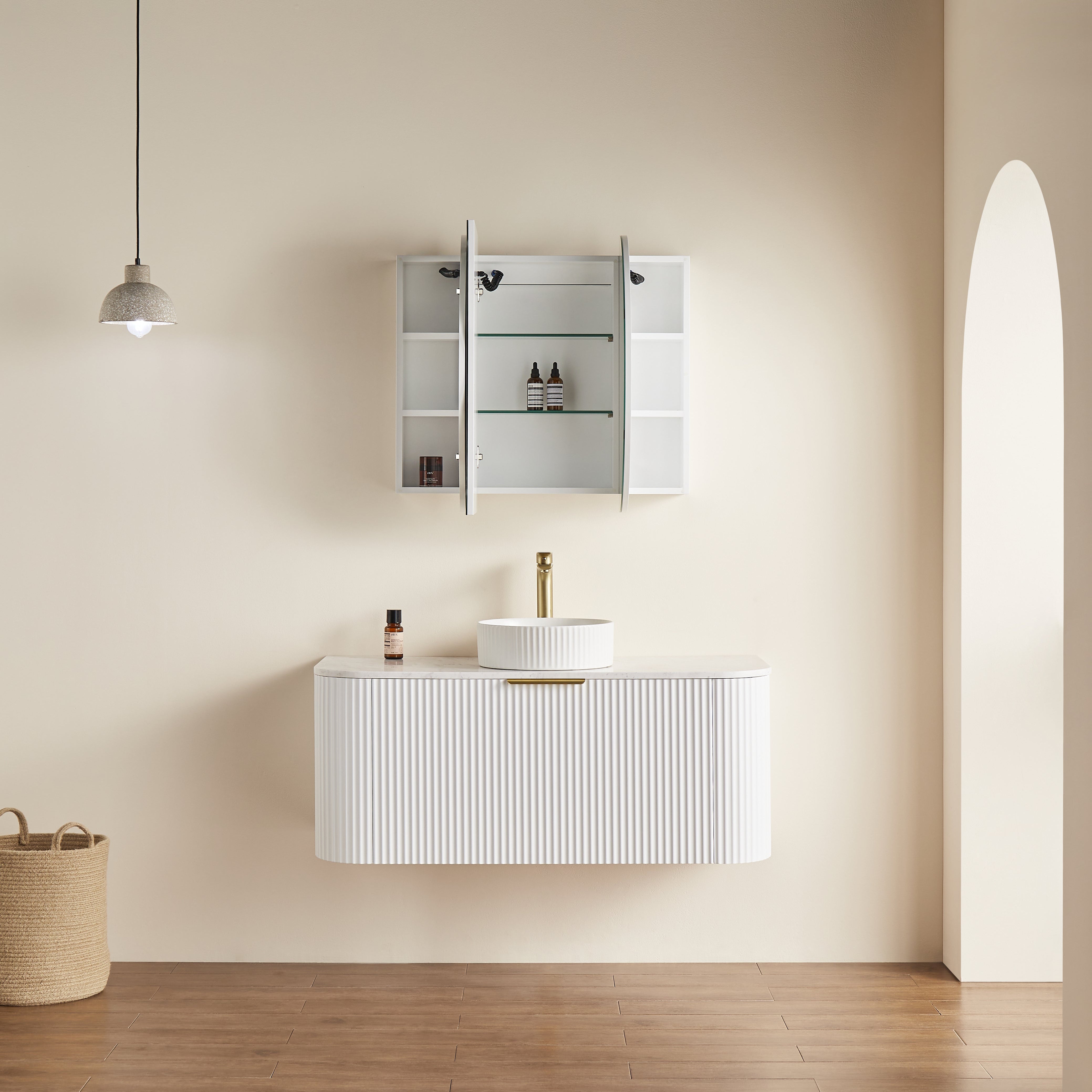 LED PVC Mirror Shaving Cabinet – Modern Bathroom Storage 1200/1500mm