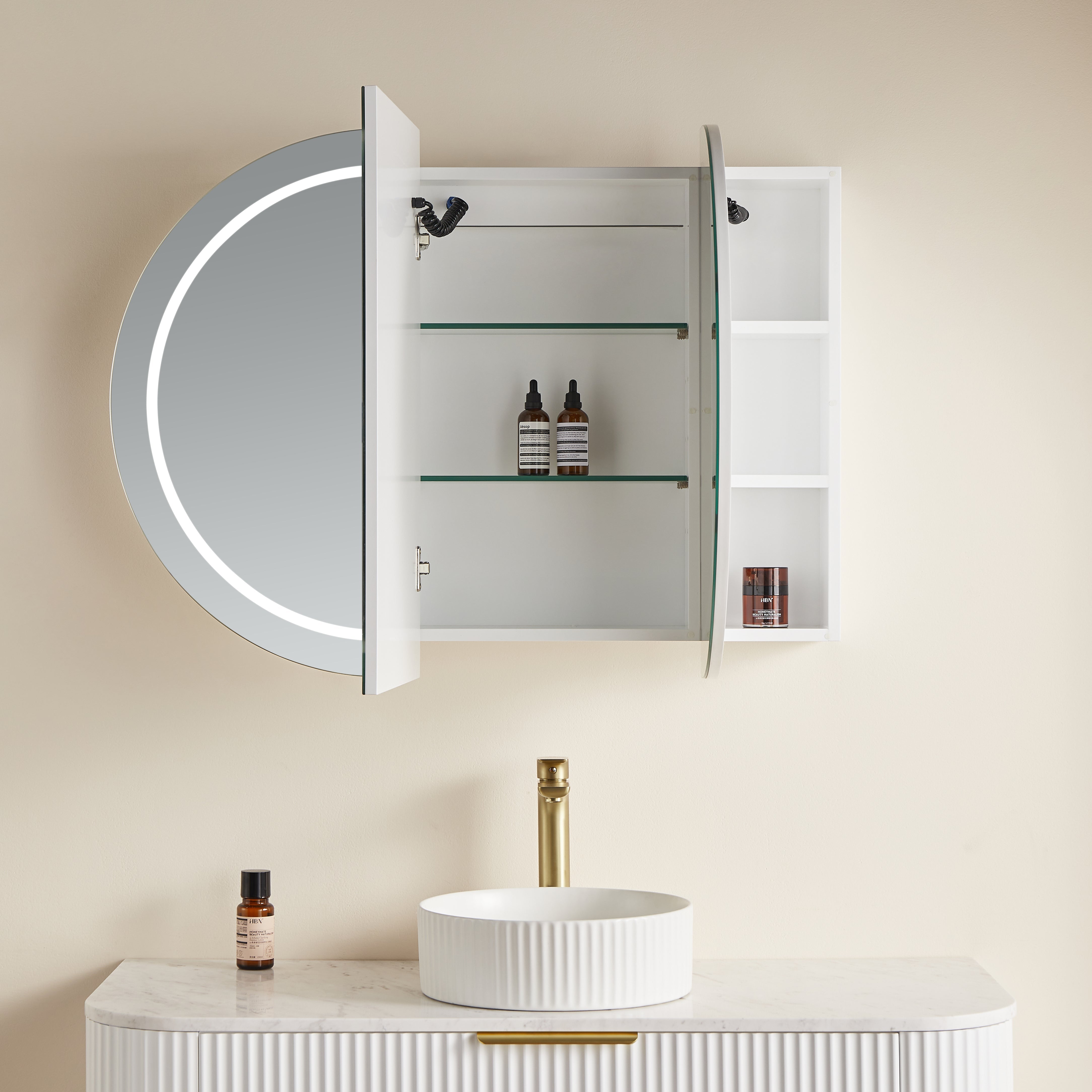 LED PVC Mirror Shaving Cabinet – Modern Bathroom Storage 1200/1500mm