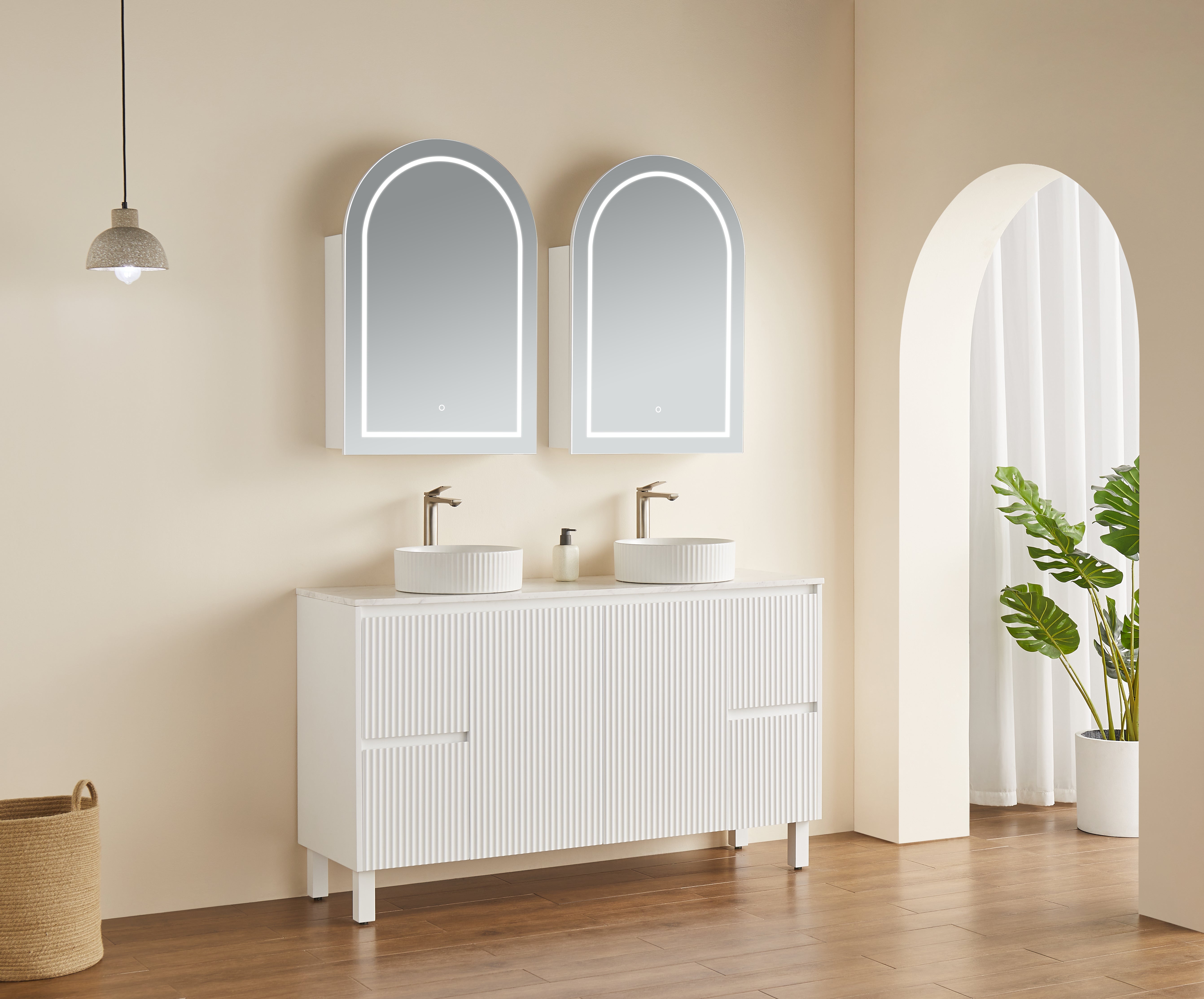 LED PVC Mirror Shaving Cabinet – Modern Bathroom Storage 600x900x155mm