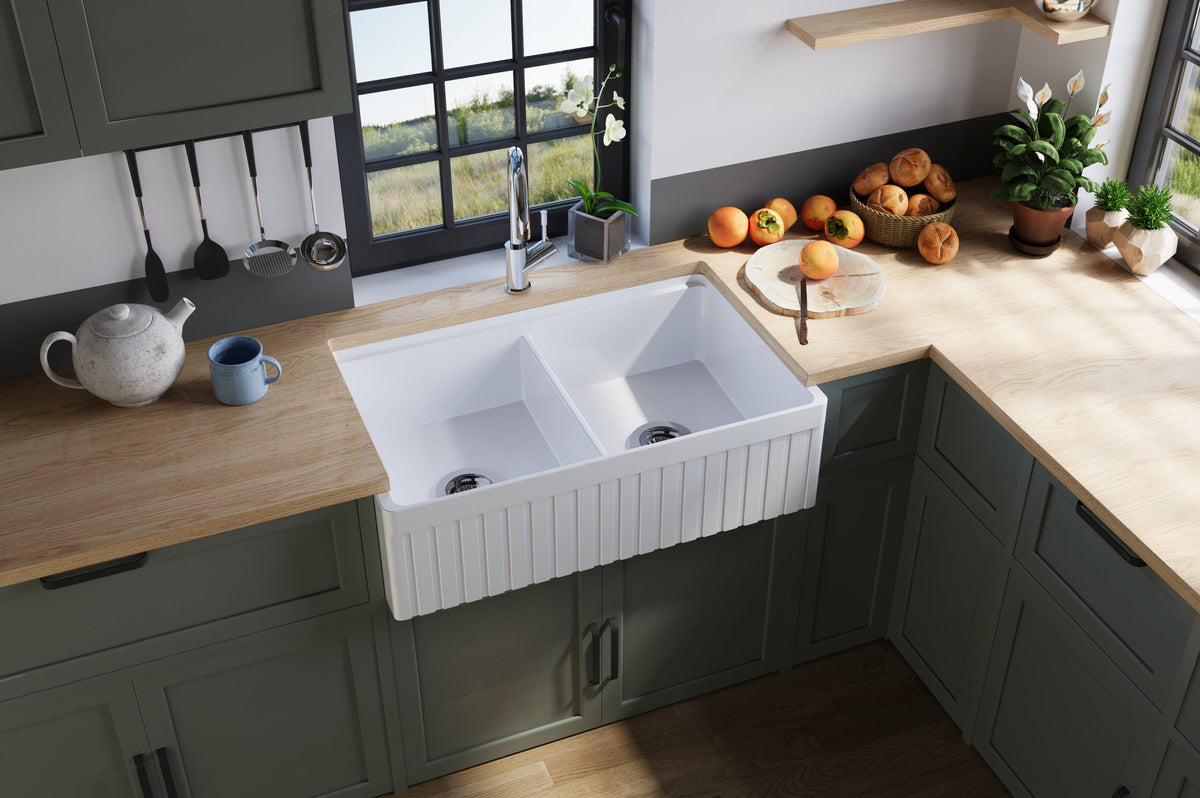 Greenwich Fireclay Farmhouse Sink 838*510*251mm