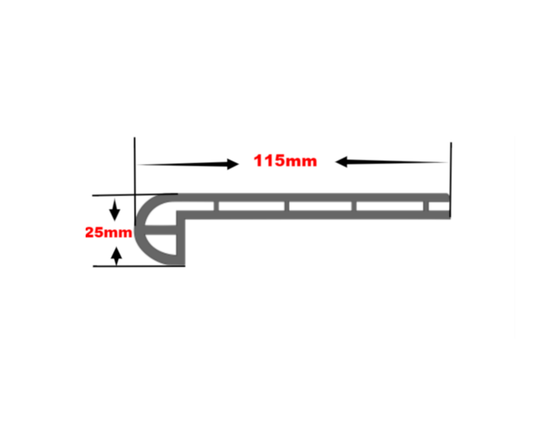 Stair Nosing, Anti Slip Step Trim for Stair Edging, Stair Edge Trim 1200* 110*25mm
