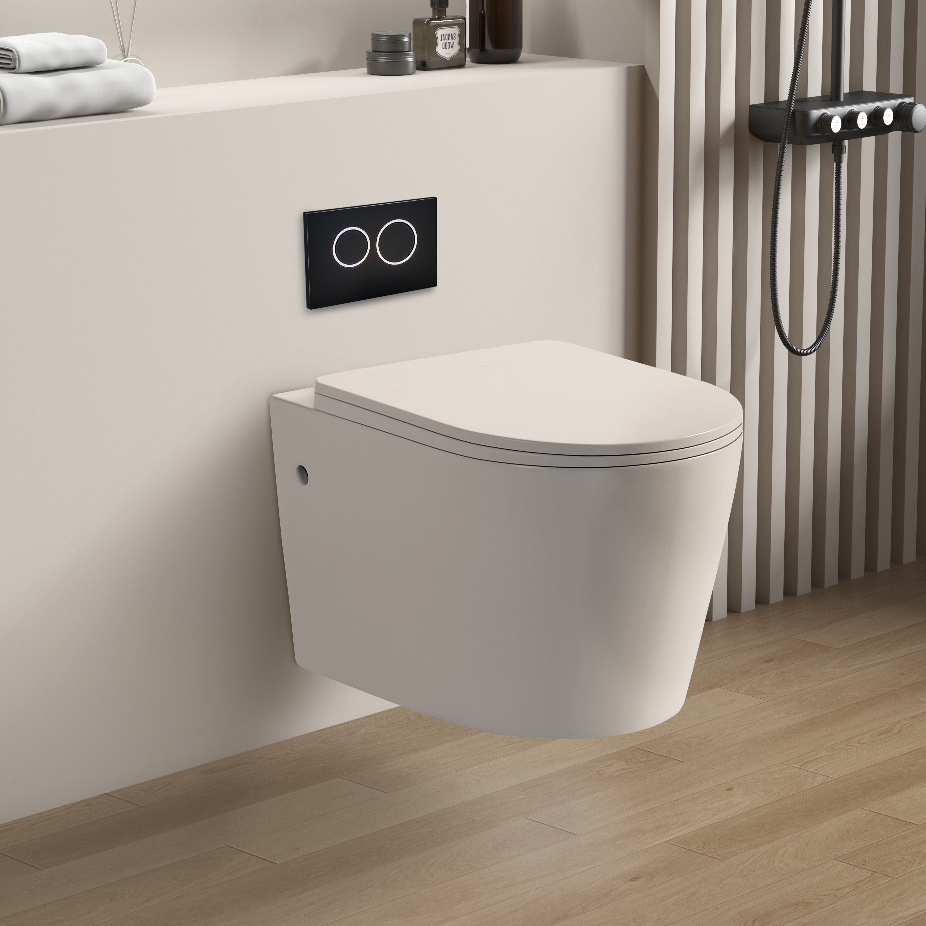 Rainia Zero-Rim Wall Toilet 520*360*325mm
