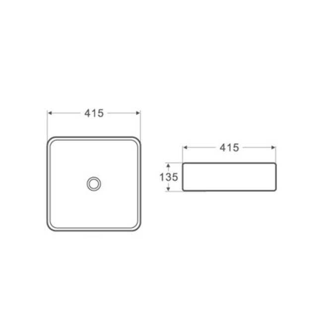 Above Counter Basin 415*415*135mm