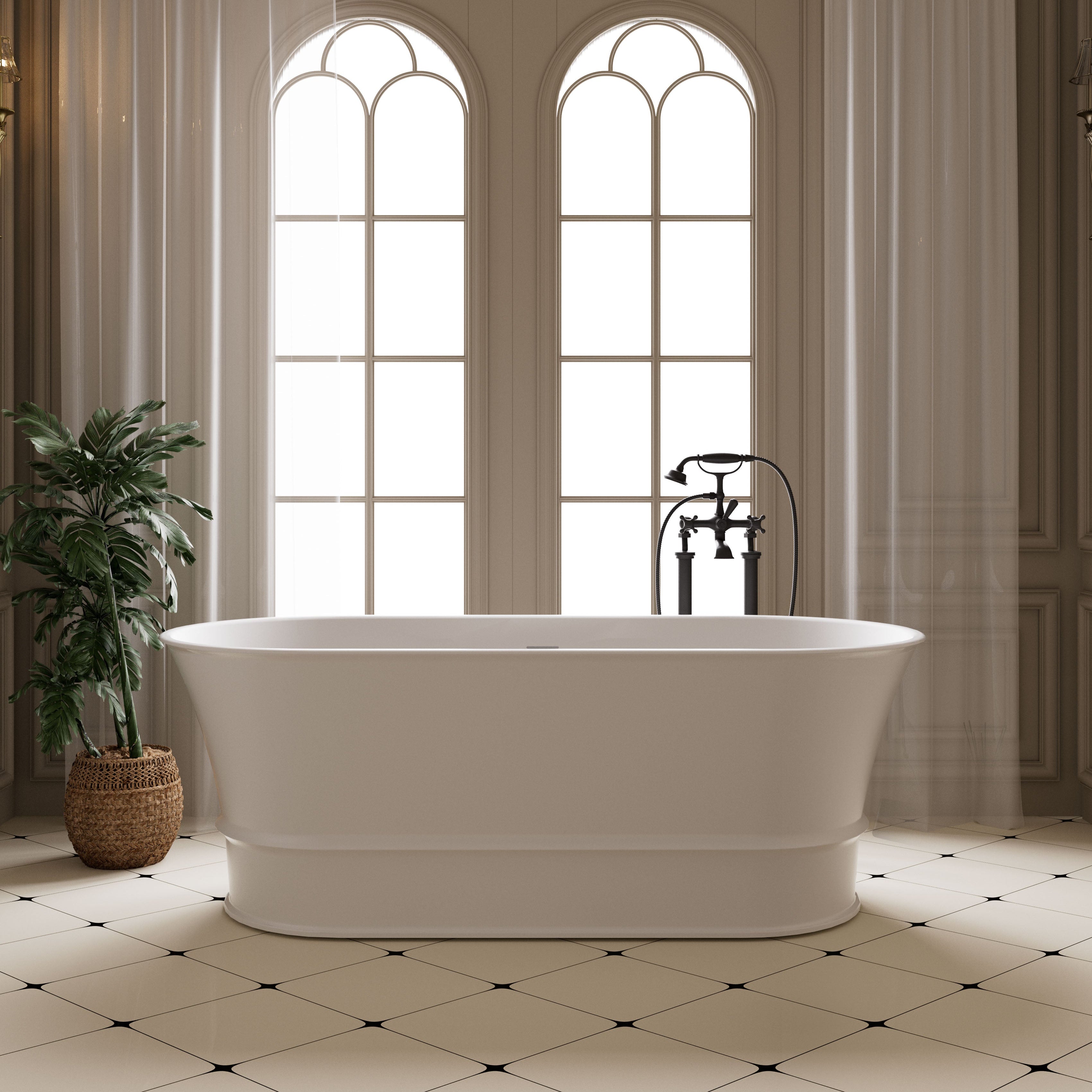 Belmont Oval Solid Surface Stone Freestanding Bathtub 1500/1700mm