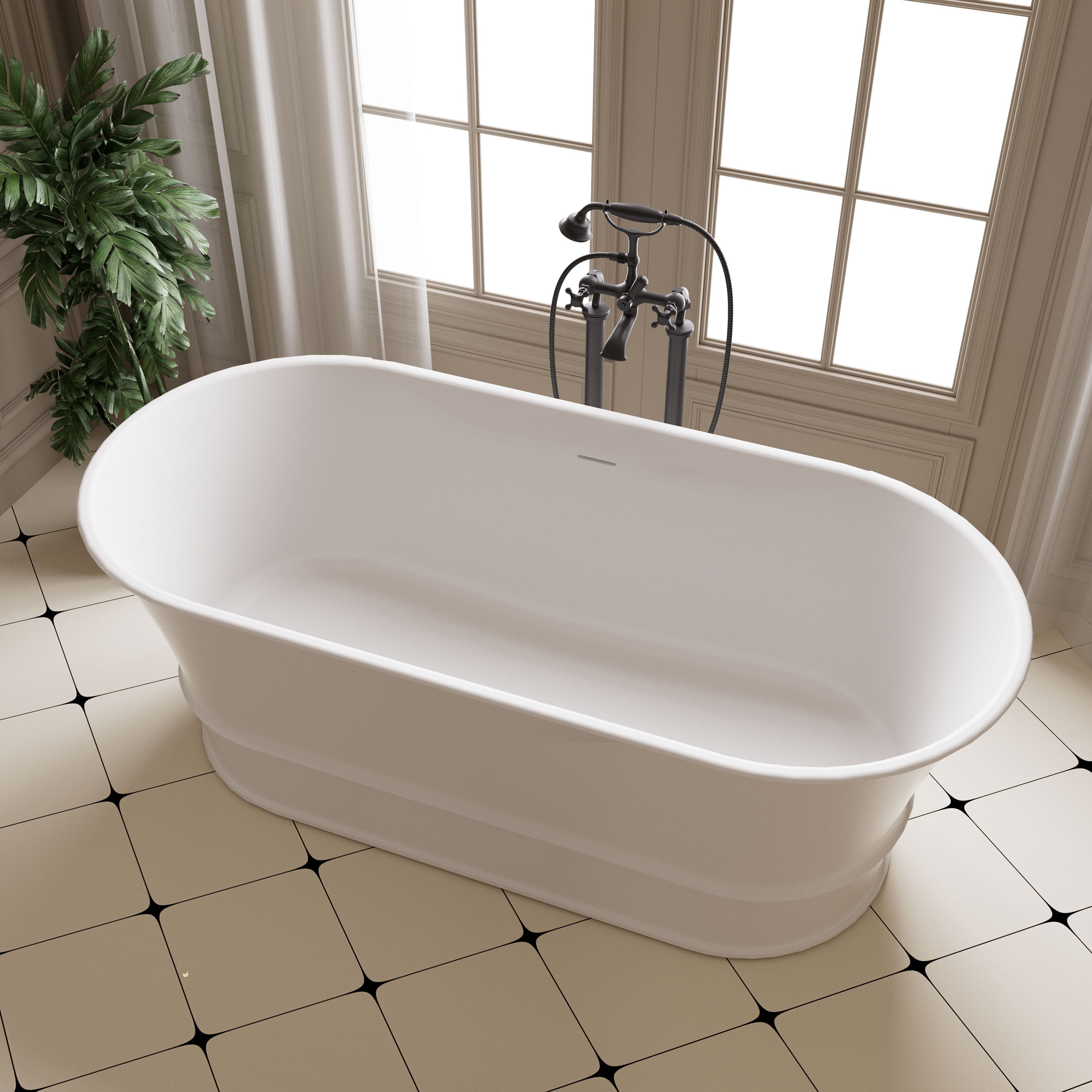 Belmont Oval Solid Surface Stone Freestanding Bathtub 1500/1700mm