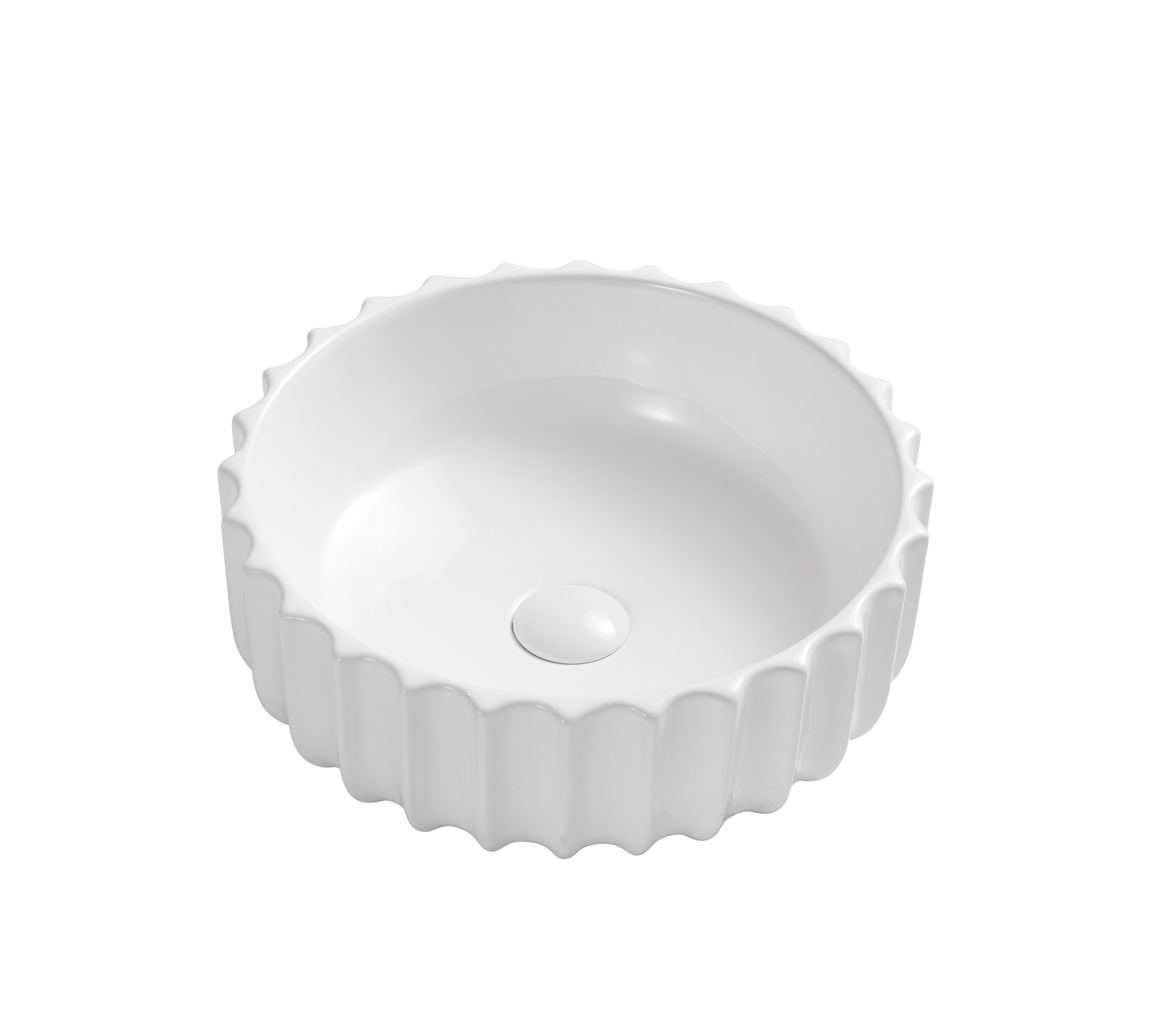 VITO Oslo Fluted Round Ceramic Above-Counter Basin 420*420*140mm