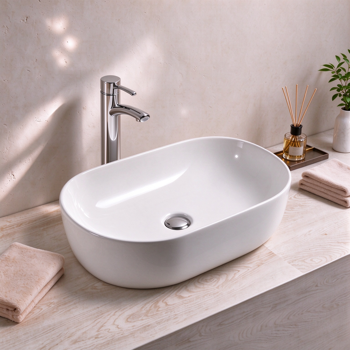 Gloss White Ceramic Console Basin 465*375*120mm