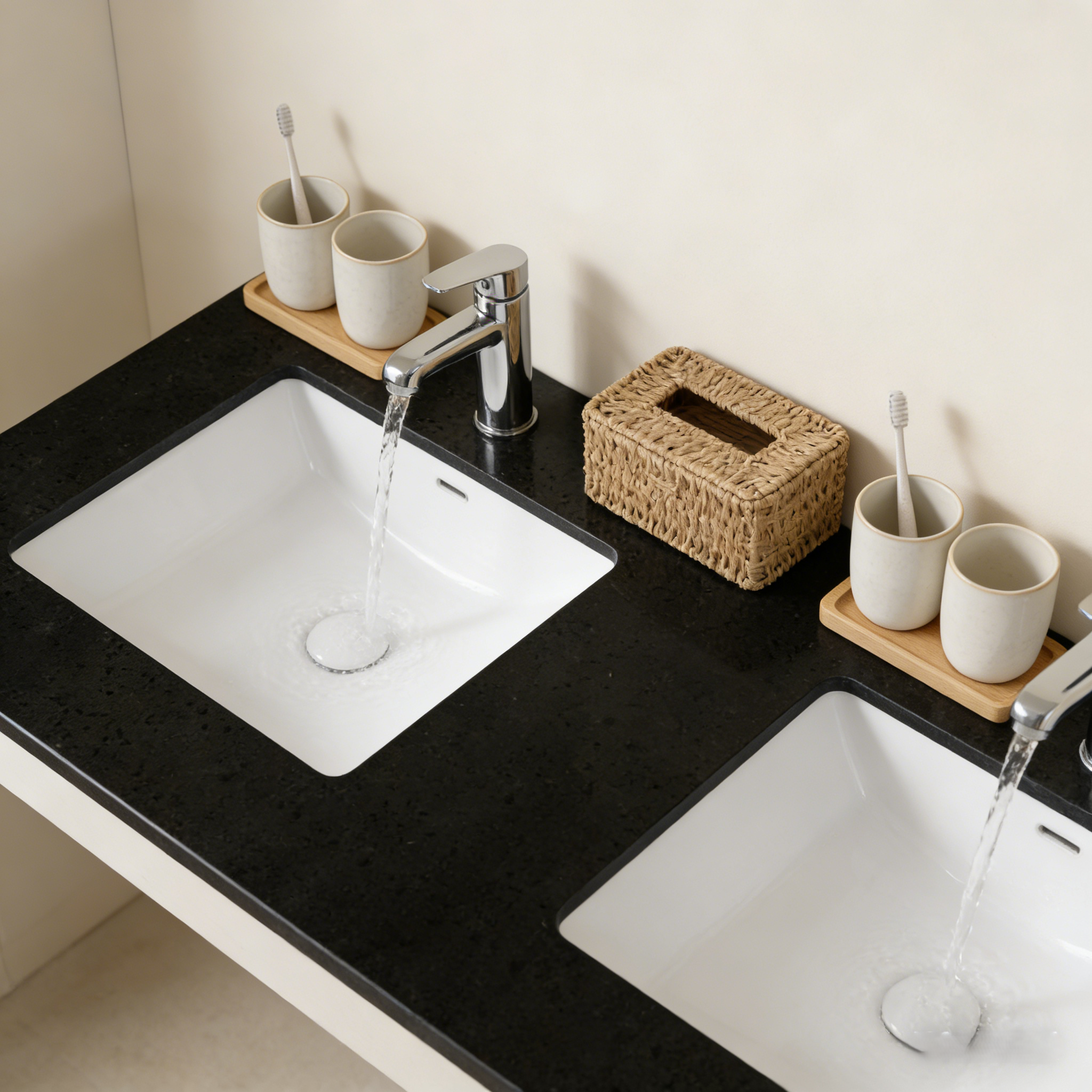 Galaxy Black Stone Top with Undermount Basin 600-1800mm