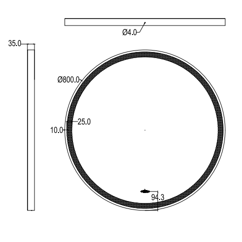 Luna Iron Framed LED Mirror LFM600/800/900R-BG