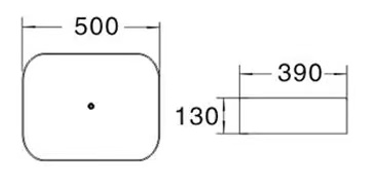 500*390*130mm Matte White with gold Vein Basin Carrara PA5039M2